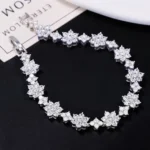Full Blossom Moissanite Charm Bracelet 925 Silver - Image 4