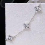 Versatile Floral Moissanite Charm Bracelet 925 Silver - Image 3