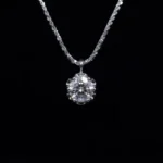 Luxury Royal Crown Moissanite Solitaire Pendant Necklace 925 Silver - Image 2