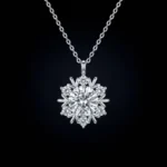 Luxury Edelweiss Snowflake Moissanite Pendant Necklace 925 Silver