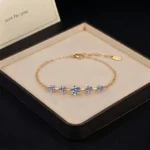 Five Stone Moissanite Station Bracelet 925 Silver - Image 3
