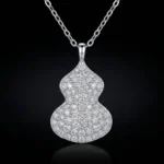 Luxury Paved Gourd Wulu Moissanite Pendant Necklace 925 Silver