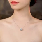 Luxury Sparkling Cylinder Moissanite Charm Pendant Necklace 925 Silver - Image 6