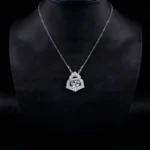Luxury Fresh Floral Petal Moissanite Pendant Necklace 925 Silver