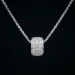 Luxury Sparkling Cylinder Moissanite Charm Pendant Necklace 925 Silver - Image 2