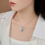 Luxury Elegant Swan Moissanite Pendant Necklace 925 Silver - Image 6